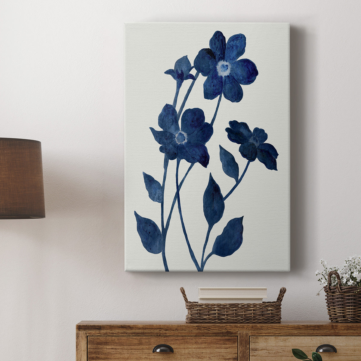 Indigo Bloom II Premium Gallery Wrapped Canvas - Ready to Hang