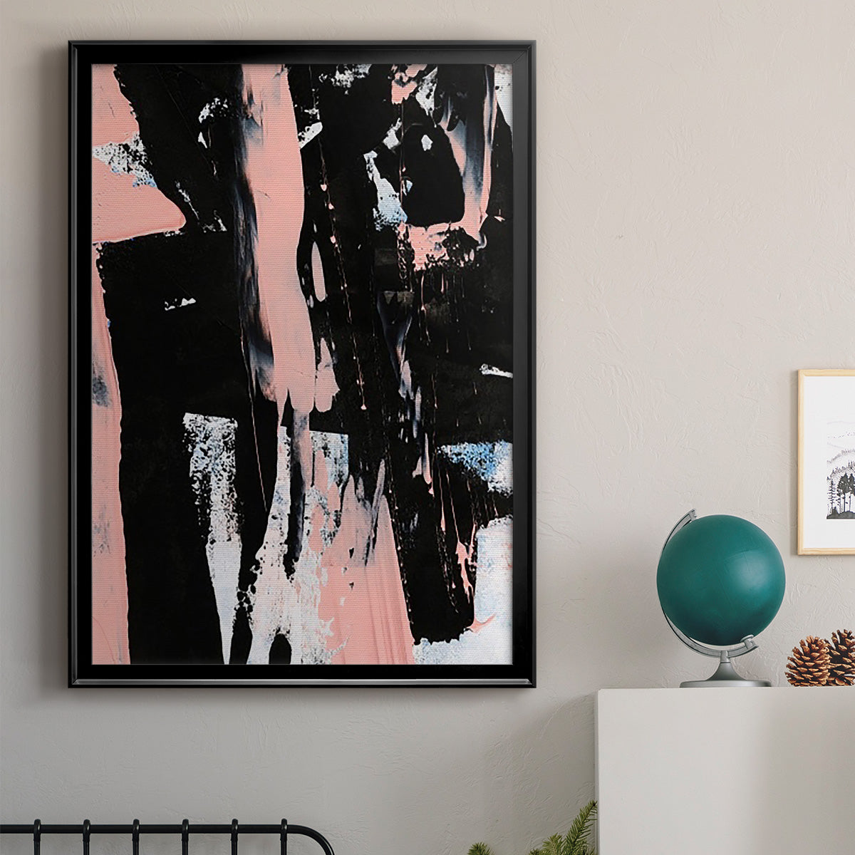 Black & Blush I Premium Framed Print - Ready to Hang
