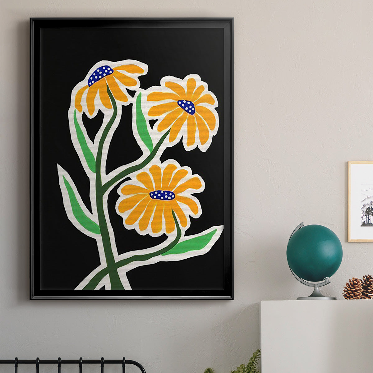 Pop Flowers I Premium Framed Print - Ready to Hang