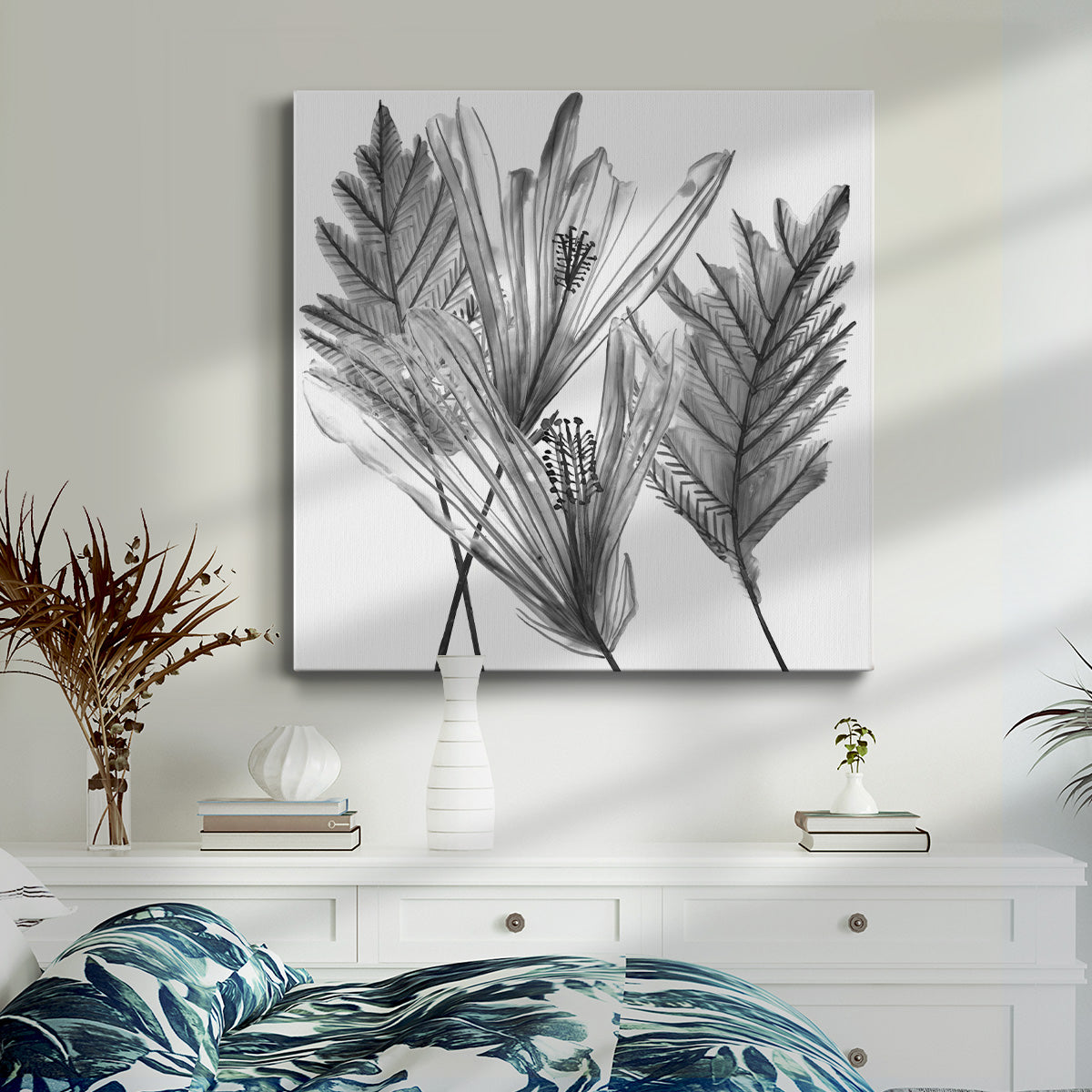 Floral Silhouette I-Premium Gallery Wrapped Canvas - Ready to Hang
