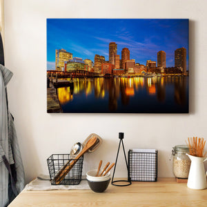 Boston Harbour Cityscape Premium Gallery Wrapped Canvas - Ready to Hang