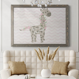 Floral Giraffe-Premium Framed Canvas - Ready to Hang