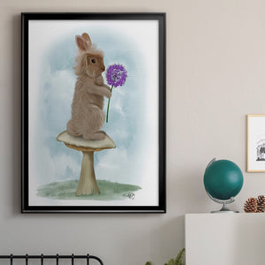 Rabbit and Agapanthus Premium Framed Print - Ready to Hang