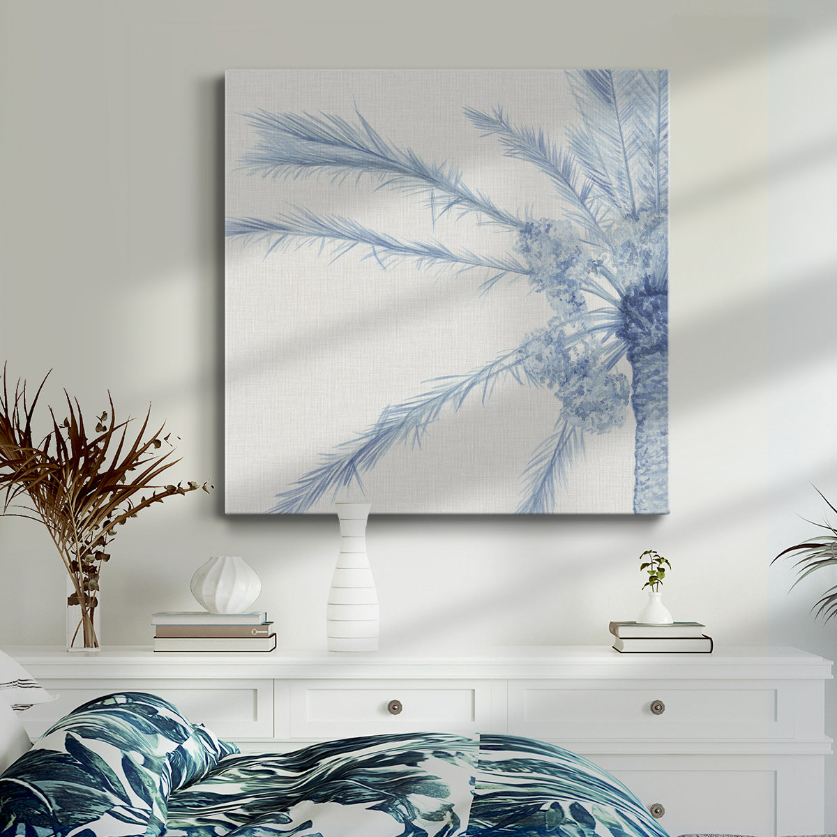 Chambray Palms I-Premium Gallery Wrapped Canvas - Ready to Hang