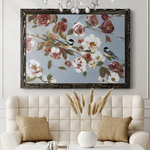 Chickadees and Blossoms II-Premium Framed Canvas - Ready to Hang