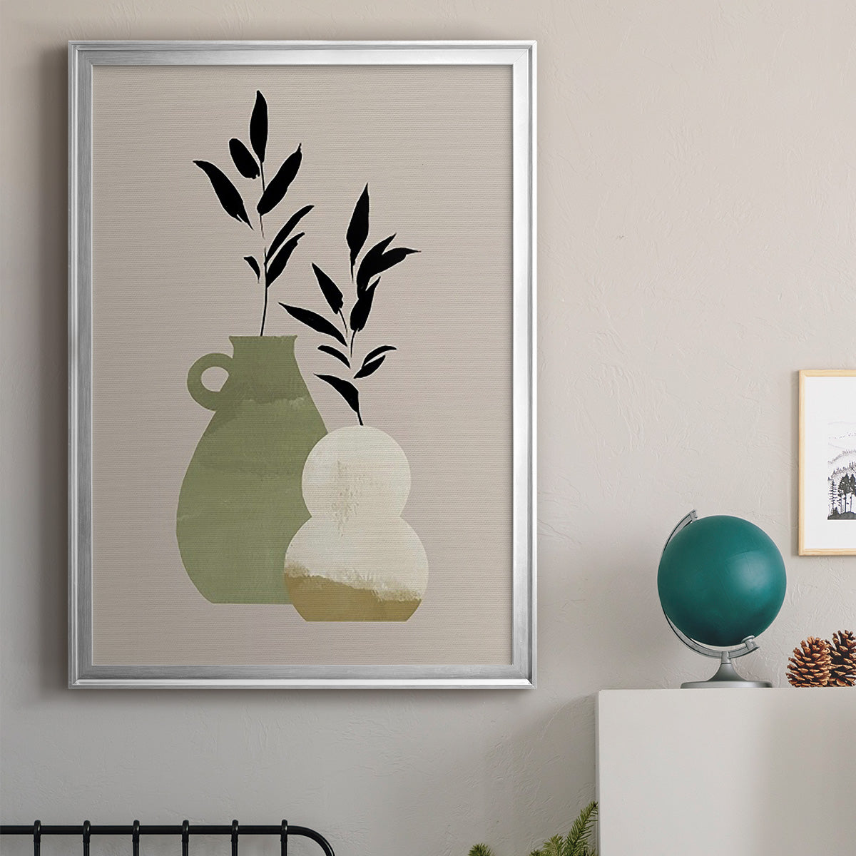 Simple Bud Vases II Premium Framed Print - Ready to Hang