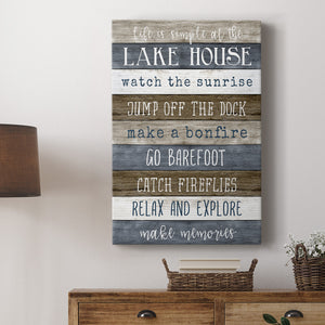 Simple Lake Rules Premium Gallery Wrapped Canvas - Ready to Hang