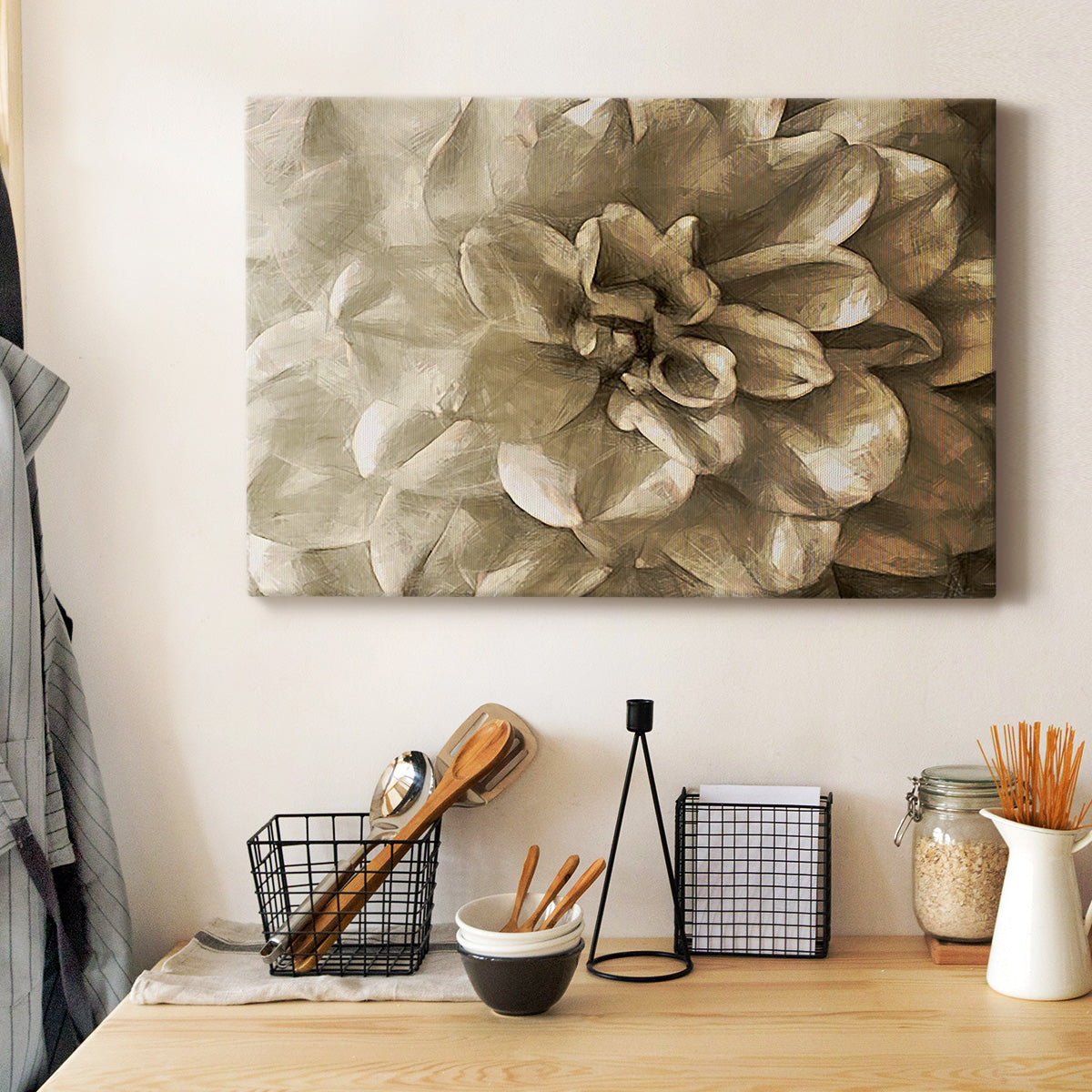 Neutral Wall Flower III Premium Gallery Wrapped Canvas - Ready to Hang