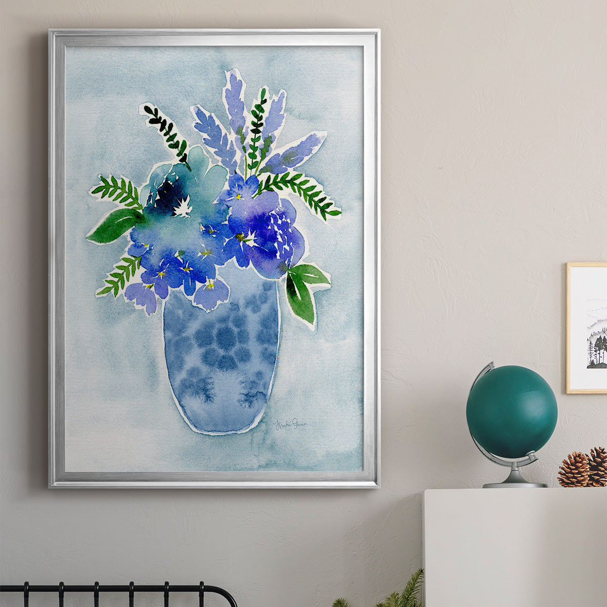 Blue Bouquet I Premium Framed Print - Ready to Hang