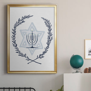 Happy Hanukkah I Premium Framed Print - Ready to Hang