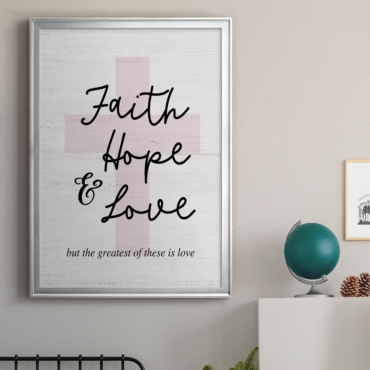 Faith Hope and Love Cross Premium Framed Print - Ready to Hang