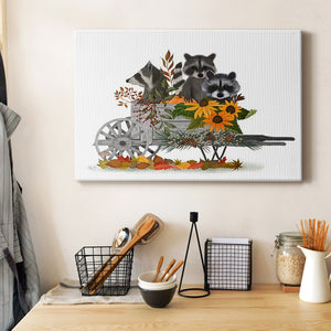 Raccoon Wheelbarrow Premium Gallery Wrapped Canvas - Ready to Hang