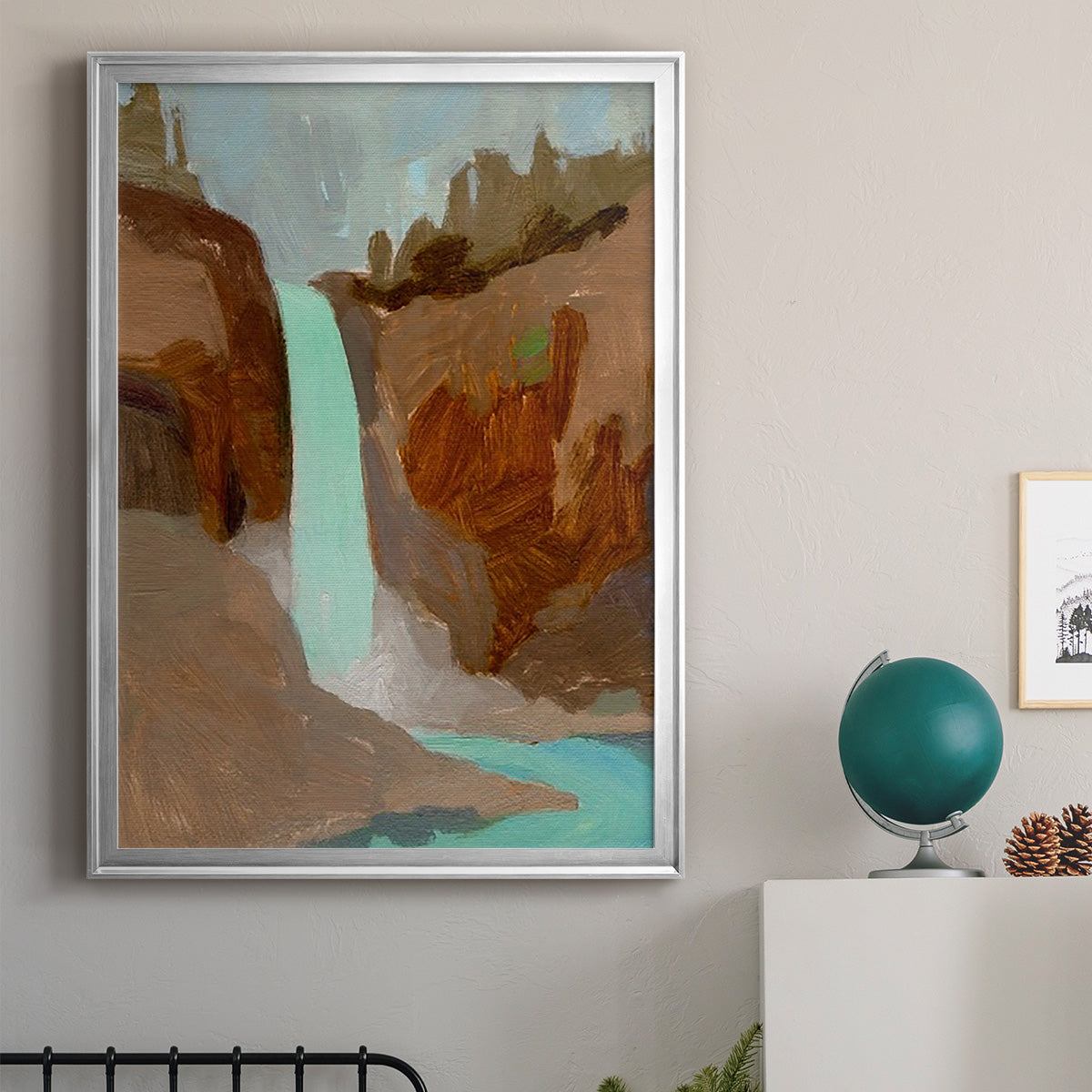 Turquoise Falls I Premium Framed Print - Ready to Hang