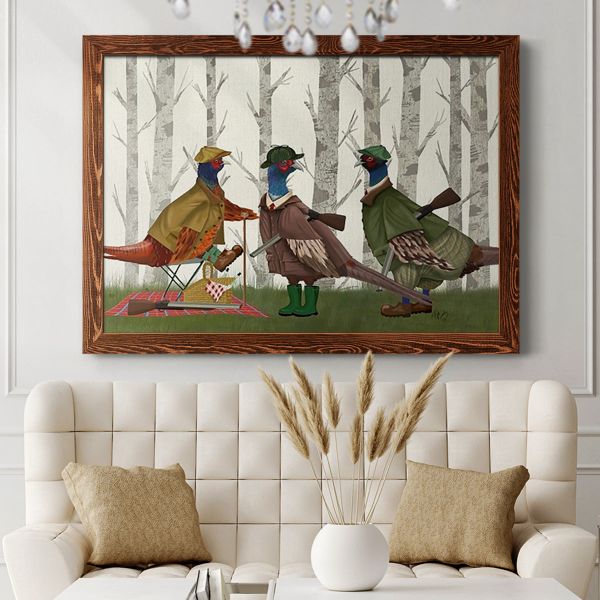 Pheasant Shooting Party Group 1-Premium Framed Canvas - Ready to Hang