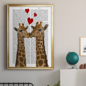 Giraffe Love Premium Framed Print - Ready to Hang