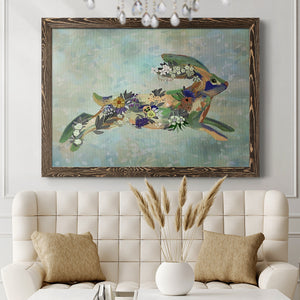 Fantastic Florals Hare, Running-Premium Framed Canvas - Ready to Hang