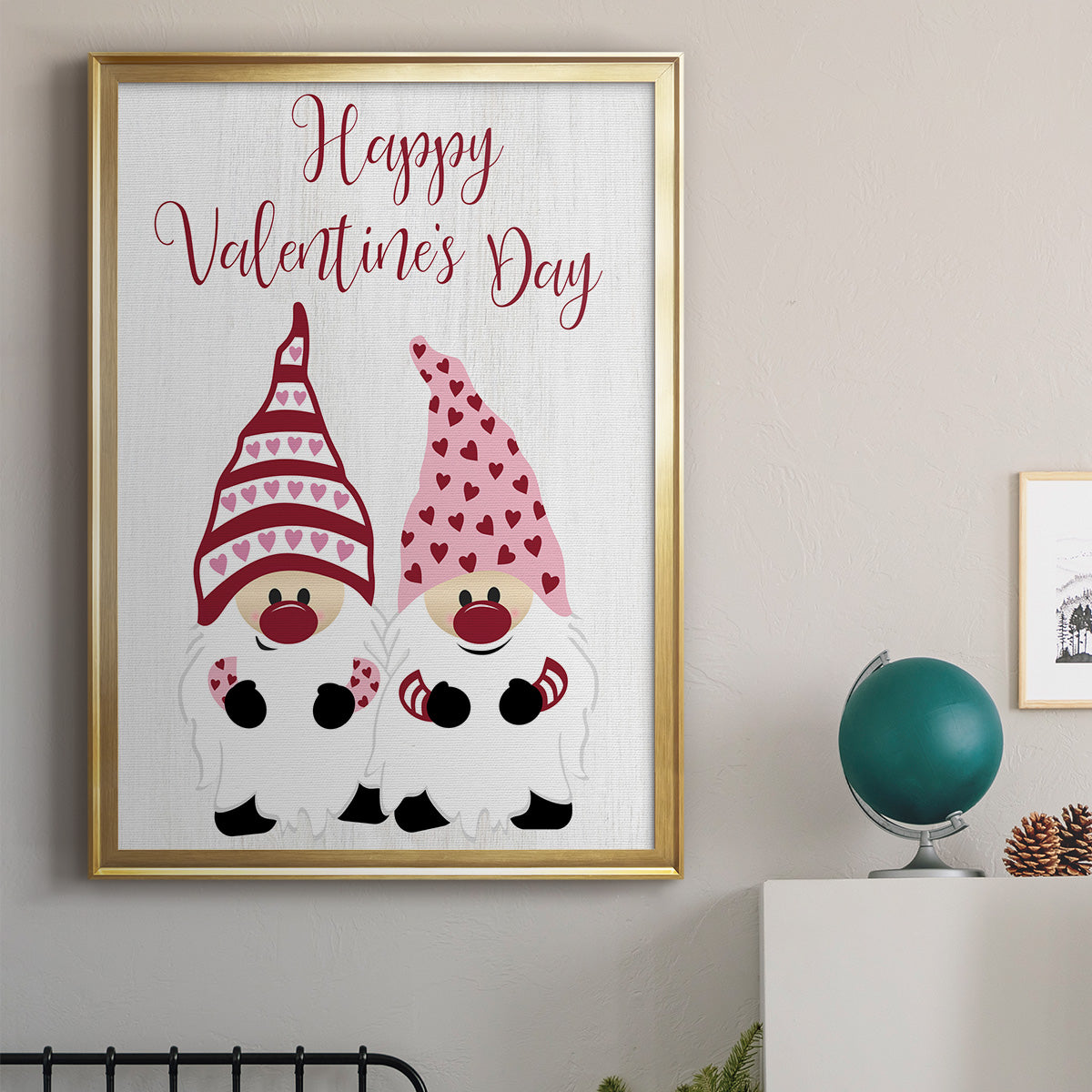 Valentines Gnomes Premium Framed Print - Ready to Hang