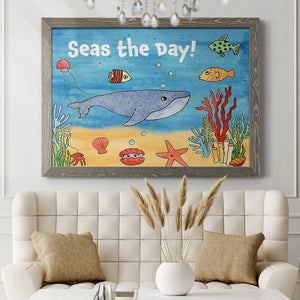 Cute Sea Creatures II-Premium Framed Canvas - Ready to Hang
