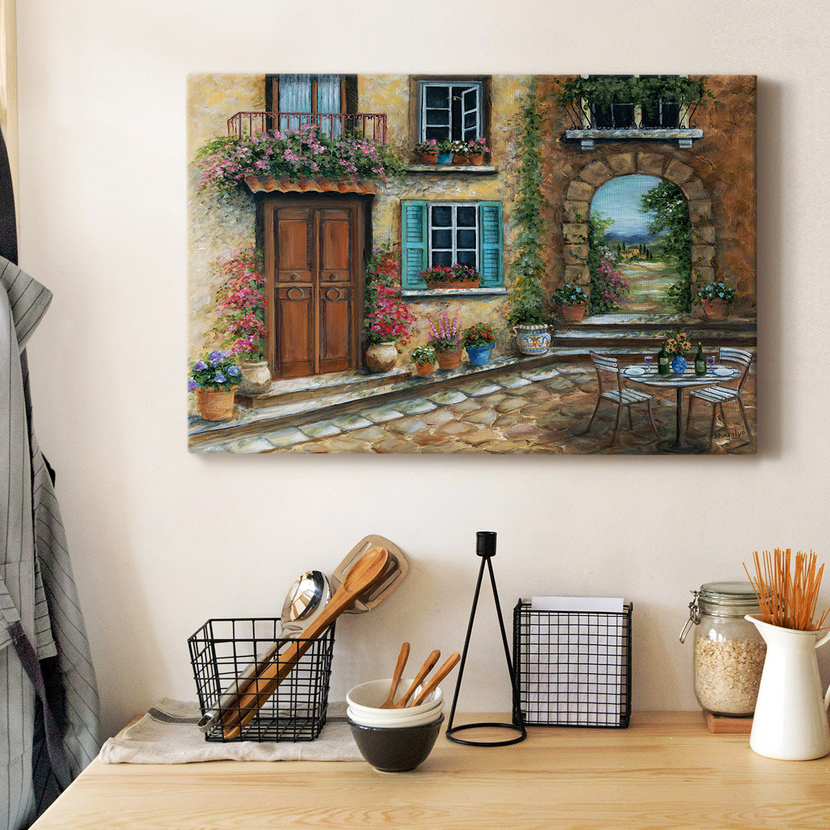 Tuscan Courtyard Premium Gallery Wrapped Canvas - Ready to Hang