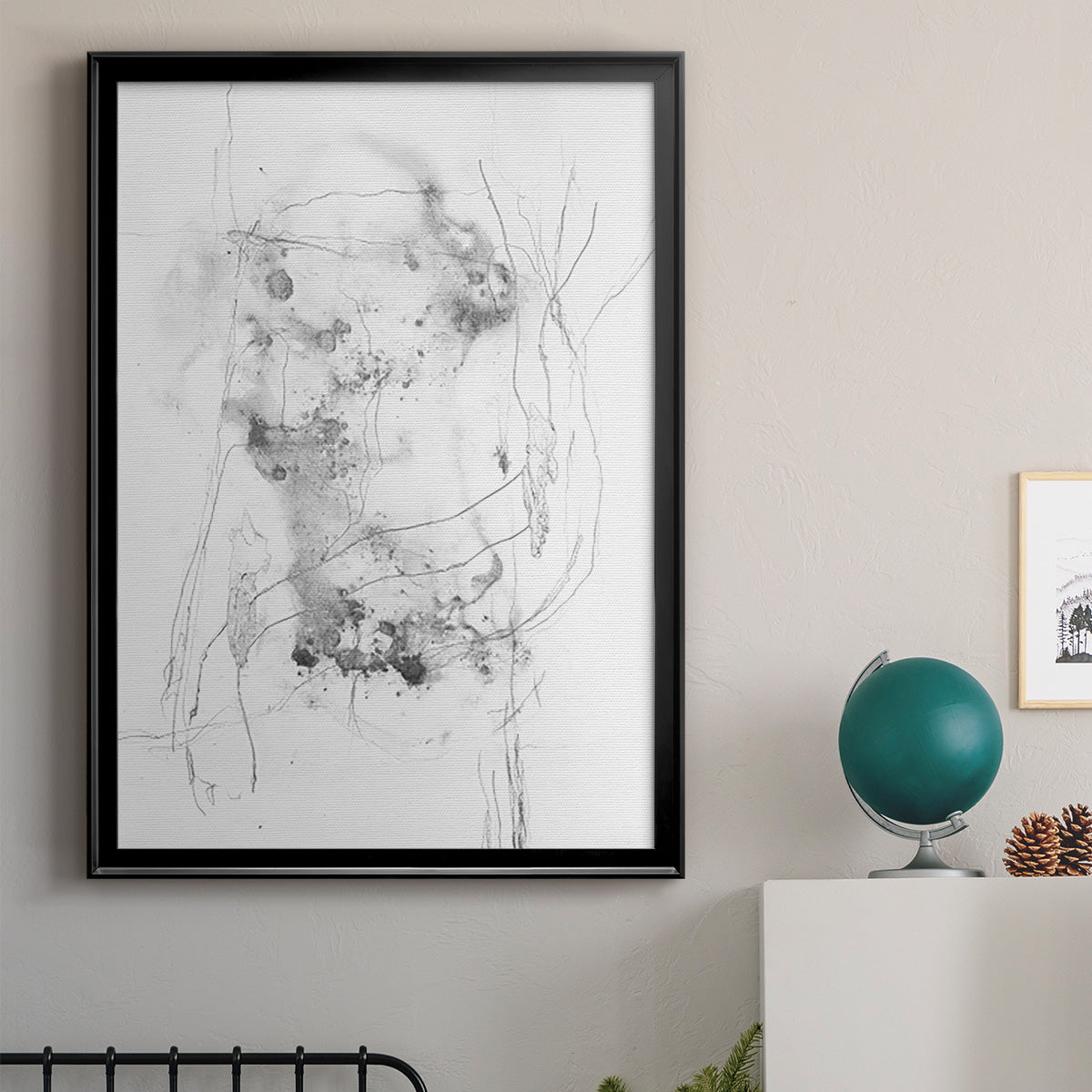 Graphite Abstract IV Premium Framed Print - Ready to Hang