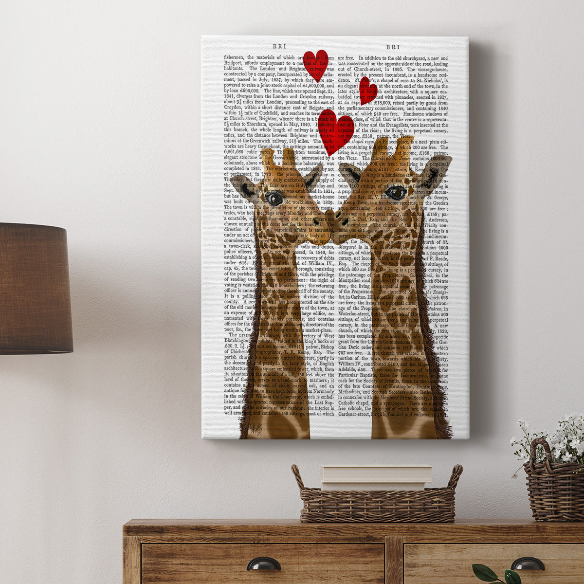 Giraffe Love Premium Gallery Wrapped Canvas - Ready to Hang