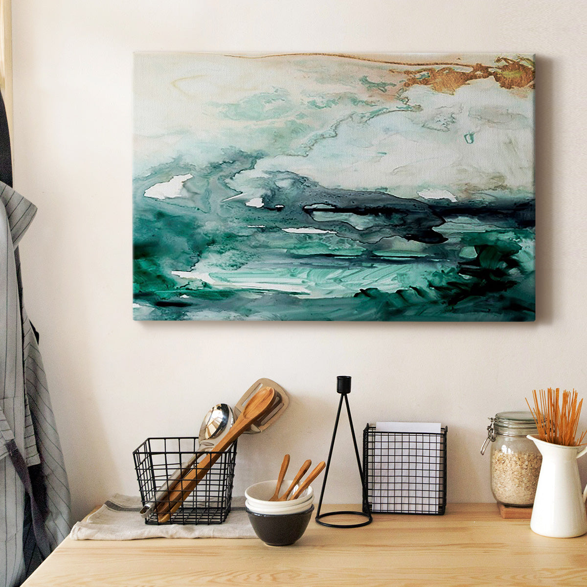 Sea Foam Flow I Premium Gallery Wrapped Canvas - Ready to Hang
