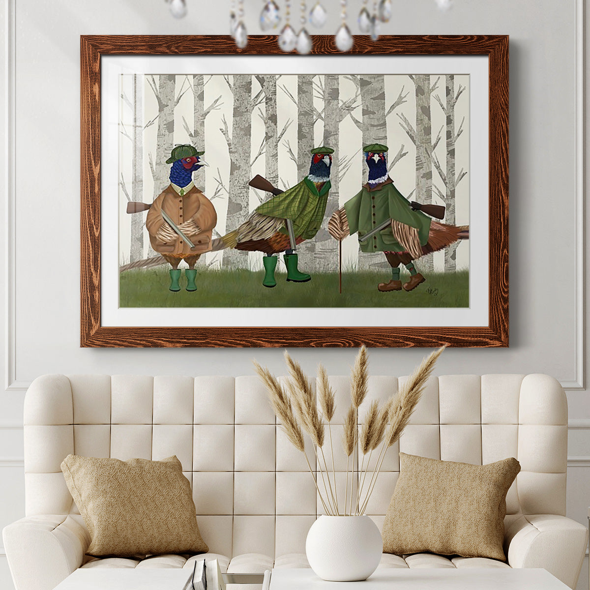 Pheasant Shooting Party Group 2-Premium Framed Print - Ready to Hang