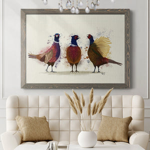 Pheasant Trio-Premium Framed Canvas - Ready to Hang