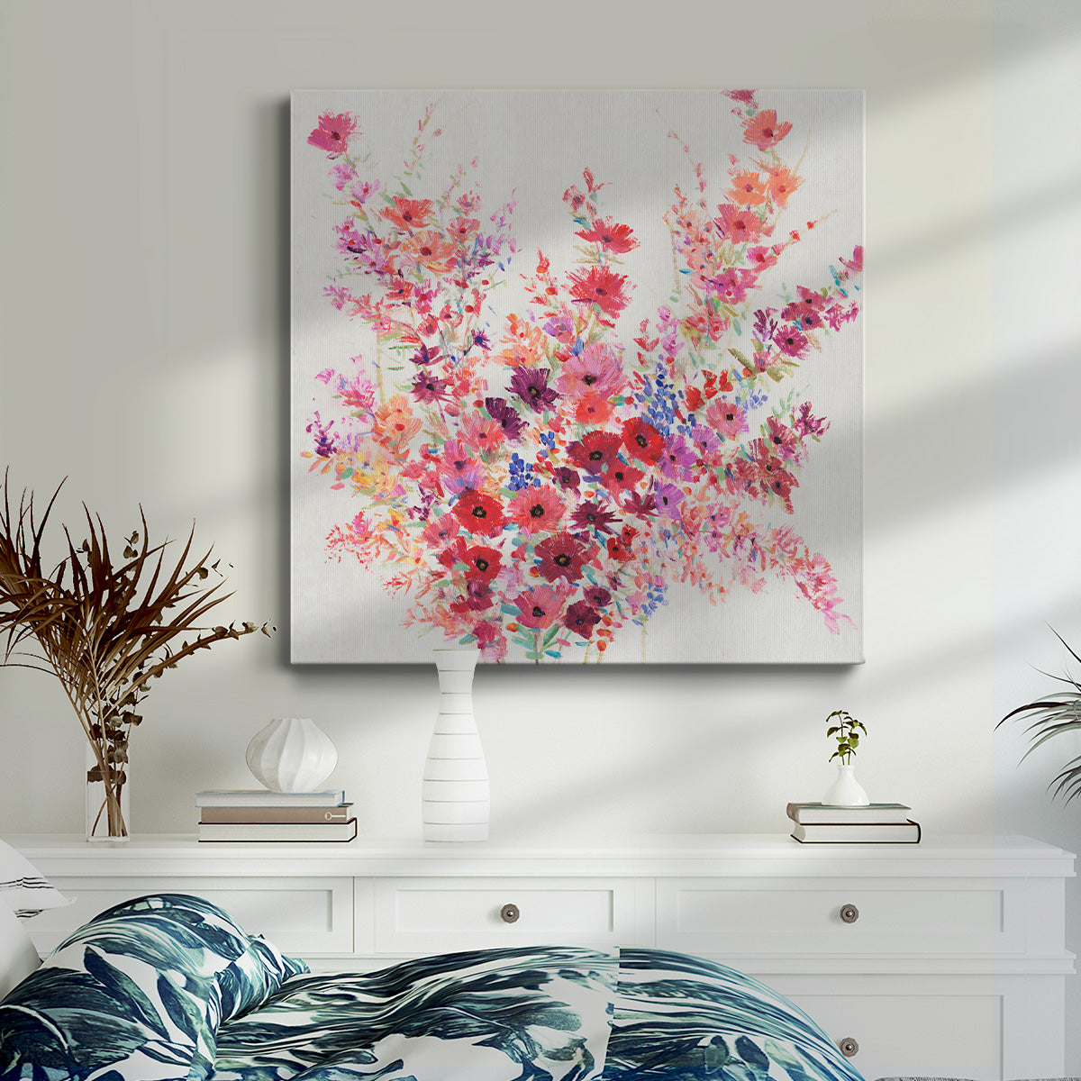 Flowers on a Vine I-Premium Gallery Wrapped Canvas - Ready to Hang