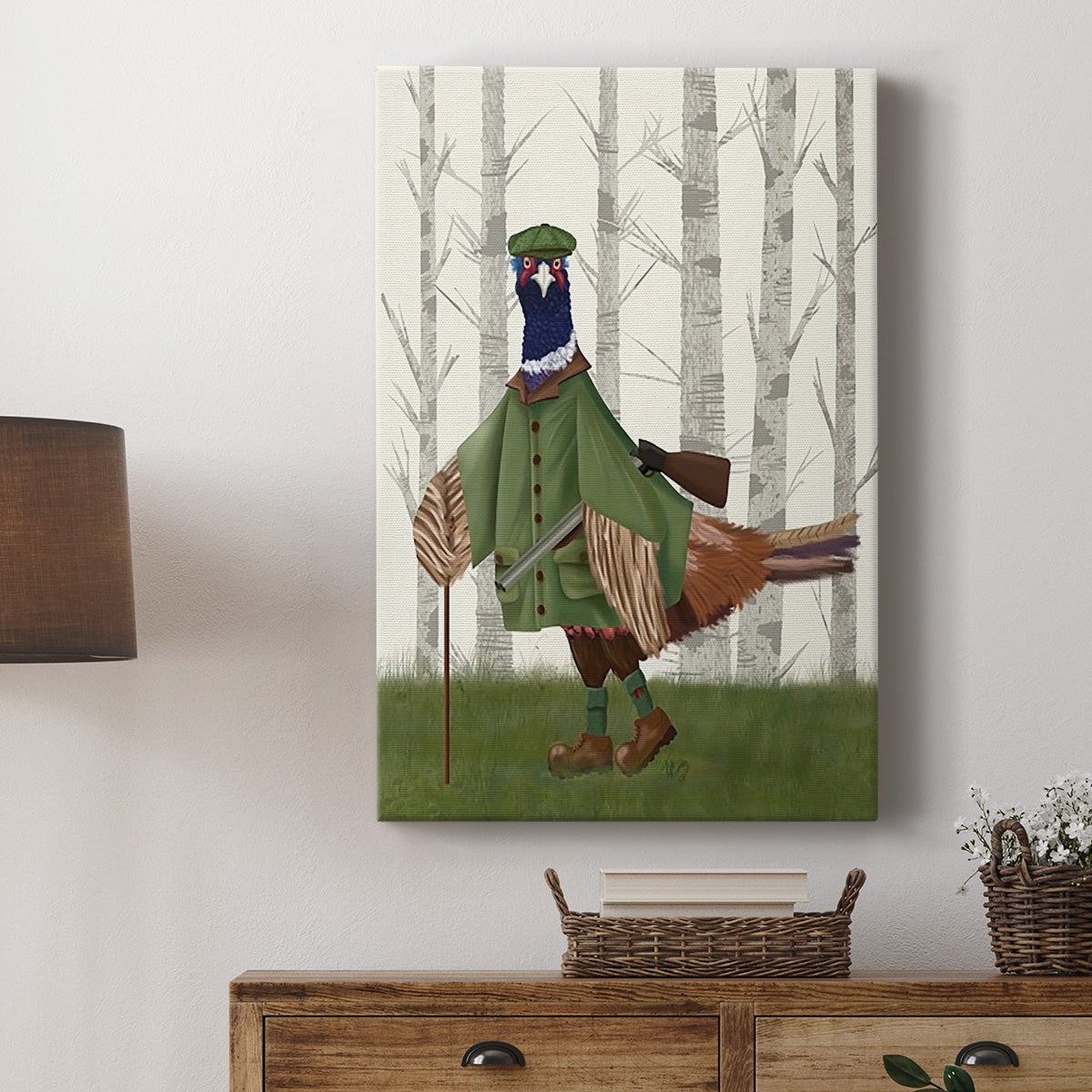 Pheasant Shooting Party 6 Premium Gallery Wrapped Canvas - Ready to Hang