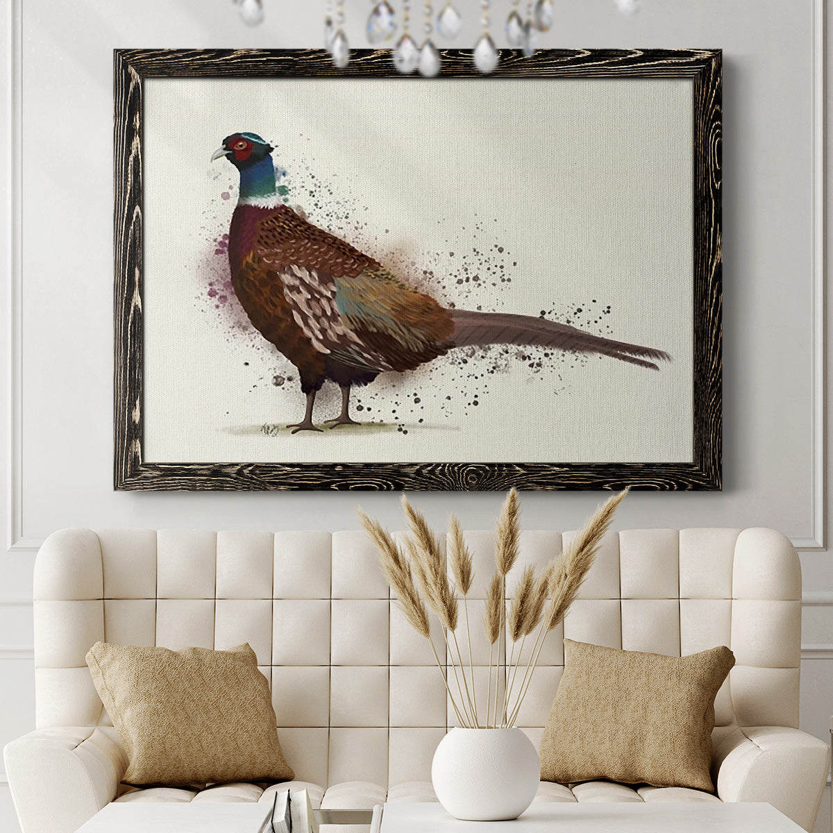 Pheasant Splash 1-Premium Framed Canvas - Ready to Hang