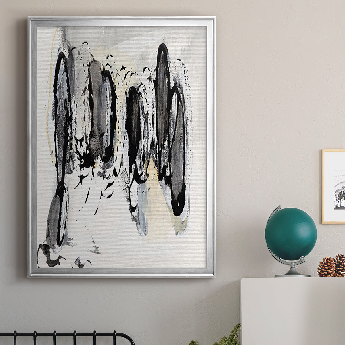Grey Scribbles I Premium Framed Print - Ready to Hang