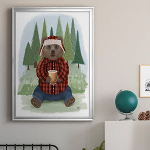 Lumberjack Bear Latte Premium Framed Print - Ready to Hang