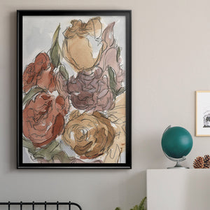 Cropped Floral Arrangement II Premium Framed Print - Ready to Hang