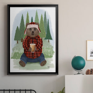 Lumberjack Bear Latte Premium Framed Print - Ready to Hang