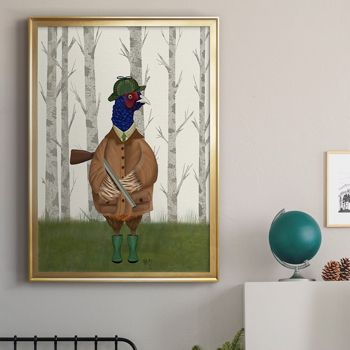 Pheasant Shooting Party 3 Premium Framed Print - Ready to Hang