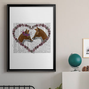 Foxes in Flowers Premium Framed Print - Ready to Hang