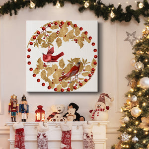 Red Bird Christmas Collection C-Premium Gallery Wrapped Canvas - Ready to Hang