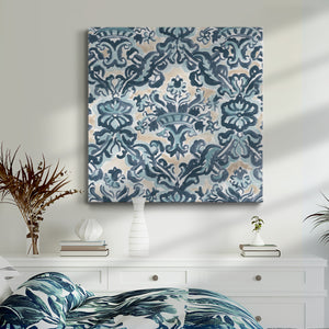 Blue & Khaki Motif II-Premium Gallery Wrapped Canvas - Ready to Hang