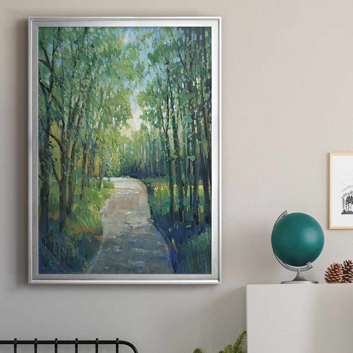 Golden Light Pathways I Premium Framed Print - Ready to Hang