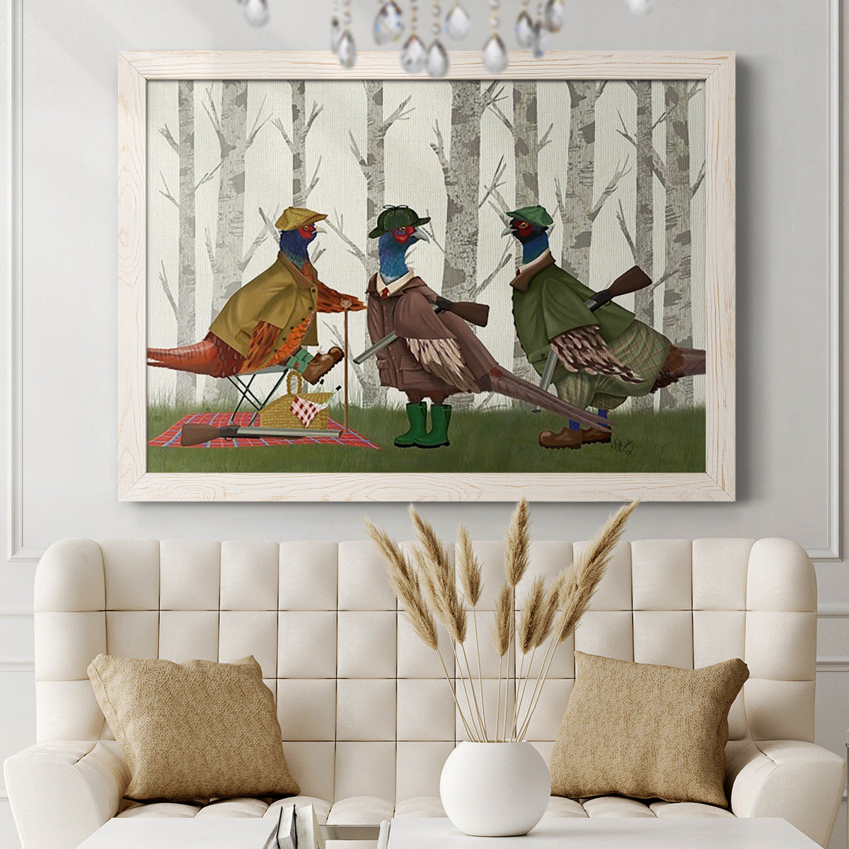 Pheasant Shooting Party Group 1-Premium Framed Canvas - Ready to Hang