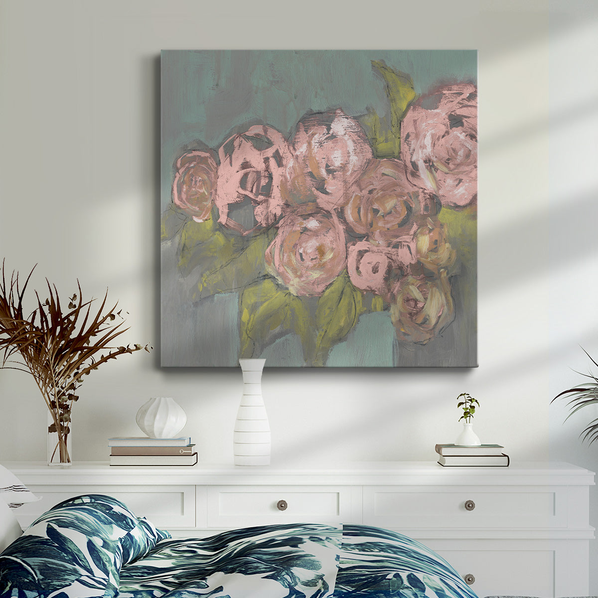 Blush Pink Flowers I-Premium Gallery Wrapped Canvas - Ready to Hang