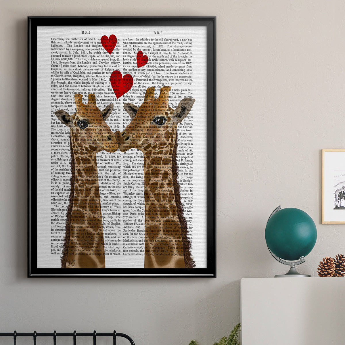 Giraffe Love Premium Framed Print - Ready to Hang