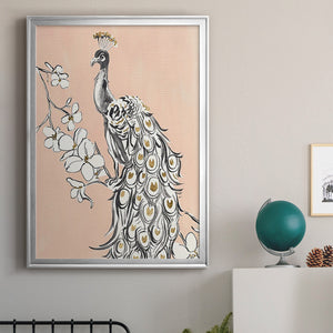 Peacock in Gold II Premium Framed Print - Ready to Hang