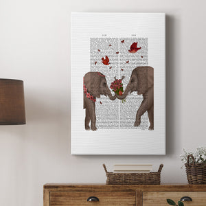 Elephant Bouquet, Portrait - Canvas Art Print