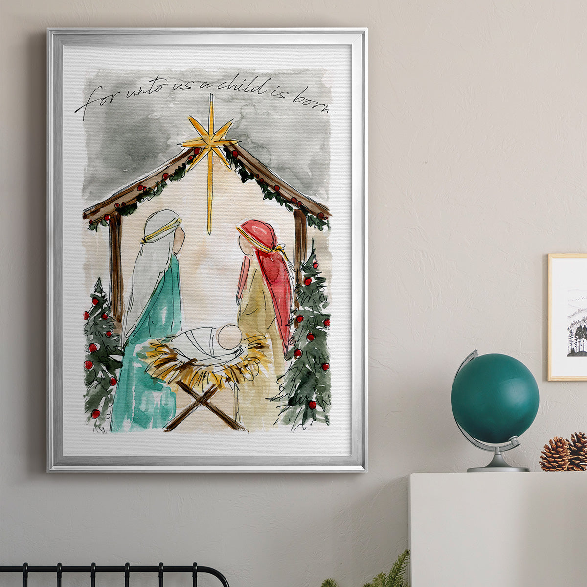 Unto Us A Child is Born Premium Framed Print - Ready to Hang