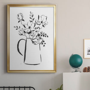 Sketchy Bouquet I Premium Framed Print - Ready to Hang