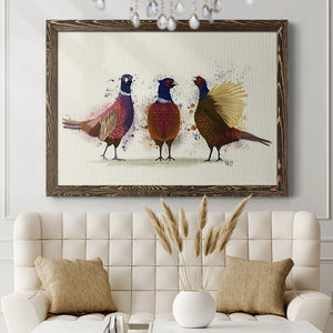 Pheasant Trio-Premium Framed Canvas - Ready to Hang