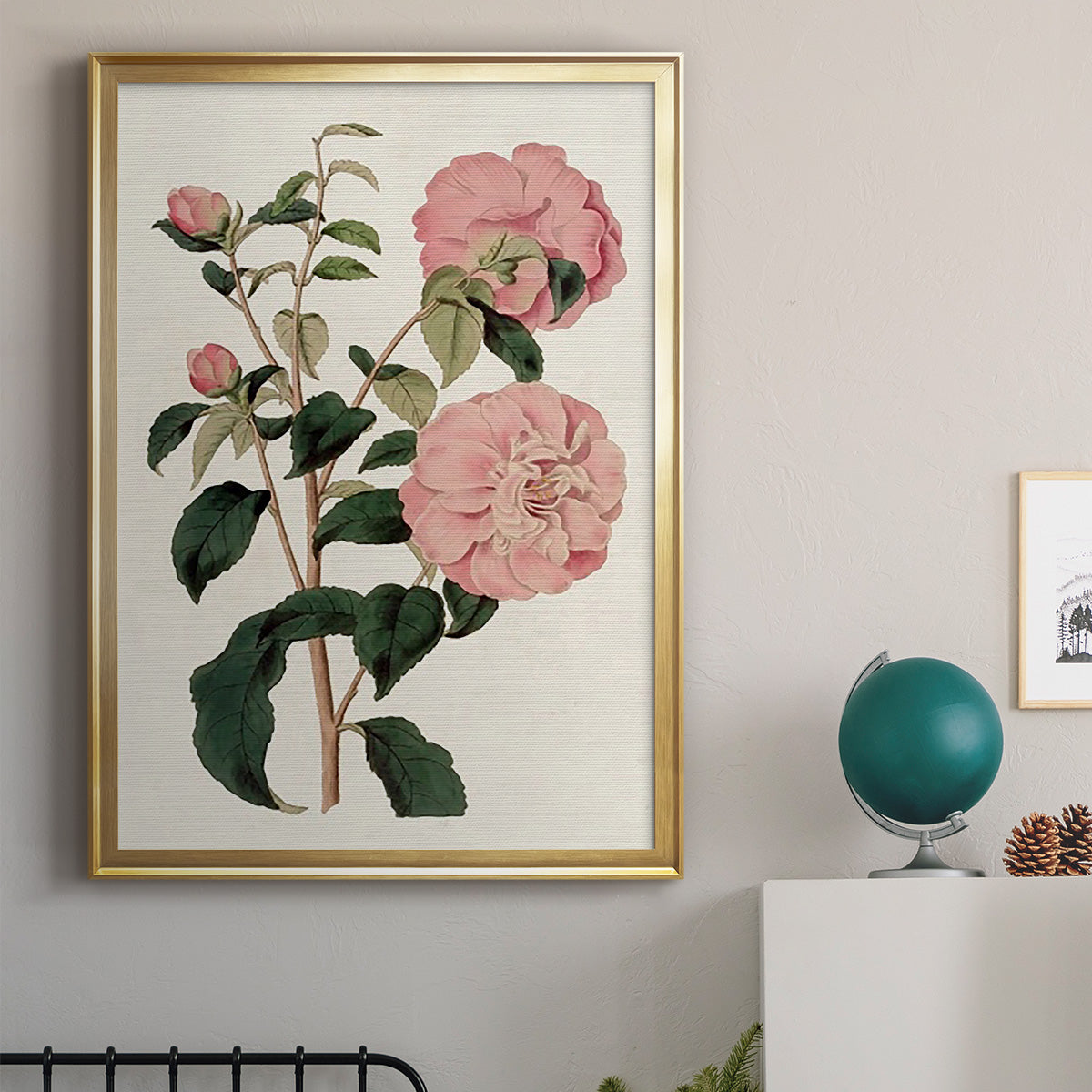 Pink Floral Mix IV Premium Framed Print - Ready to Hang