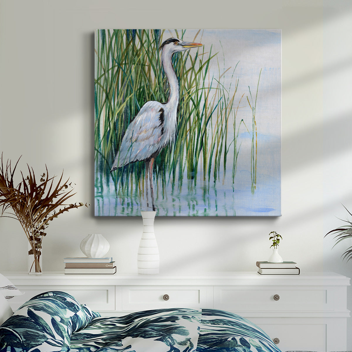 Heron in the Marsh I-Premium Gallery Wrapped Canvas - Ready to Hang